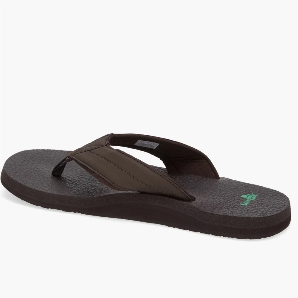 Sanuk Beer Cozy Brown Flip Flops Sz 8 Beach Casual Surfer